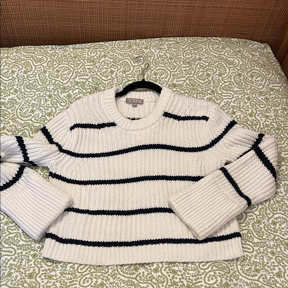 J.Crew Navy Striped Sweater Sz S